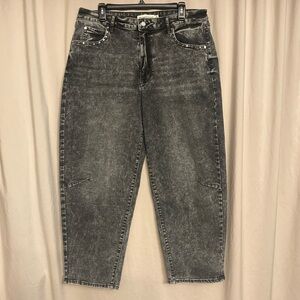 Rebecca Minkoff High rise Baggy Jeans, Size 16W Color Acid Washed Black
